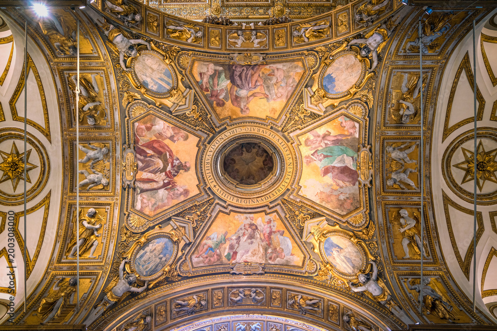 Ceiling fresco in the Basilica of Santa Maria Maggiore in Rome, Italy.