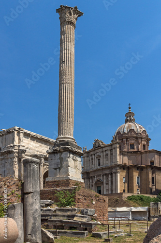 Column of Phocas at Roman Forum in city of Rome, Italy © Stoyan Haytov