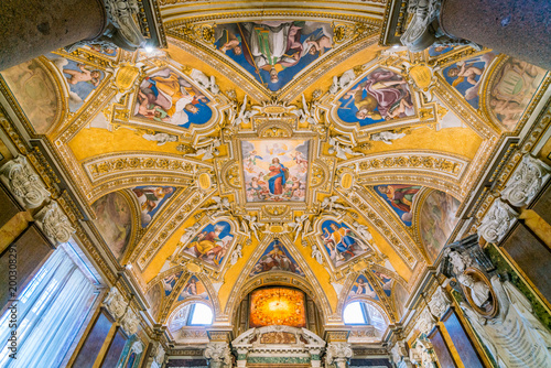 Fresco in the ceiling of the baptistery of the Basilica of Santa Maria Maggiore in Rome, Italy.