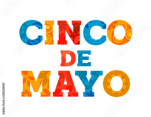 Happy Cinco de mayo text quote greeting card