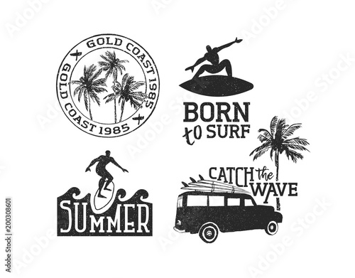Retro surf quotes set for summer time enjoy