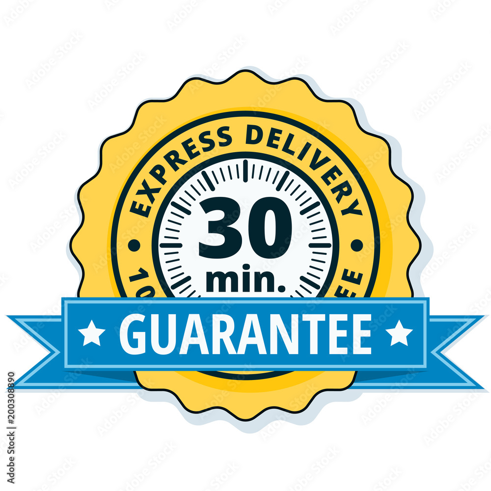 Naklejka premium 30 minutes Express Delivery illustration