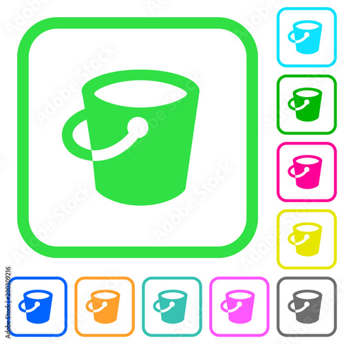 Bucket vivid colored flat icons