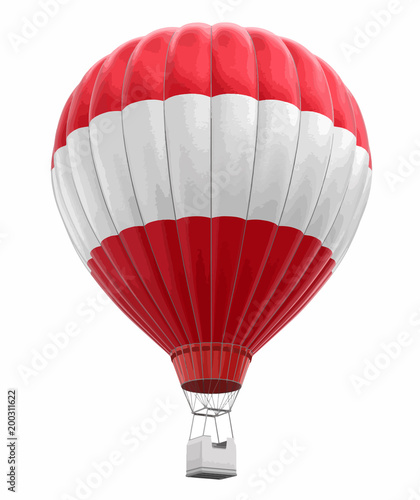 Hot Air Balloon with Austrian Flag. Image with clipping path