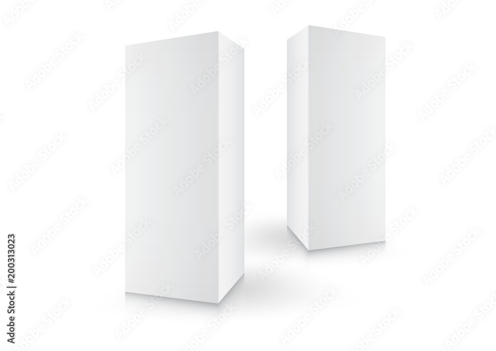 White boxes, Package, 3d box, product design,Vector illustration. White boxes, Package, 3d box, product design,Vector illustration.