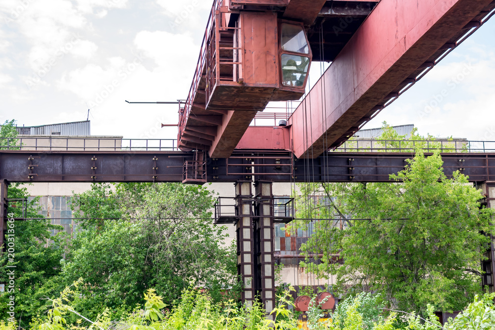 Fototapeta premium Truck crane at the old factory