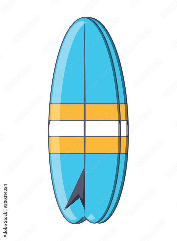striped surfboard icon over white background, colorful design. vector illustration striped surfboard icon over white background, colorful design. vector illustration