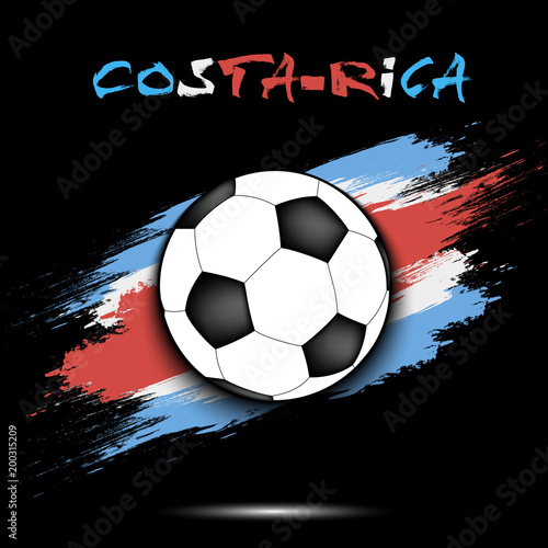 Soccer ball and Costa Rica flag