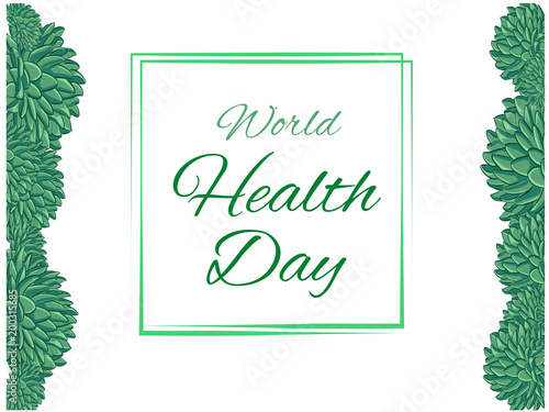World Health Day in square frame, echeveria garden life