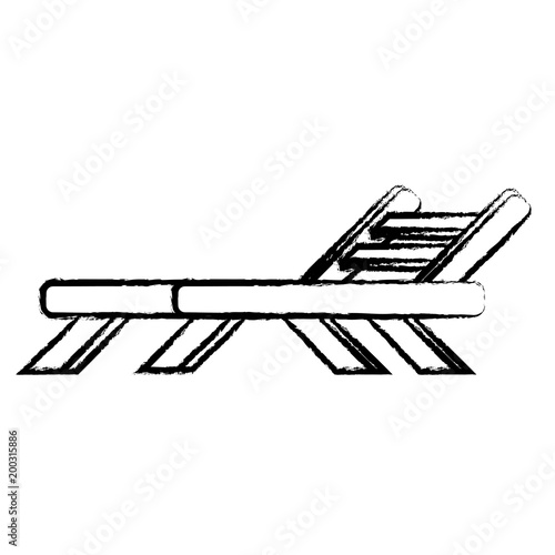 beach seat icon over white background, vector illustration