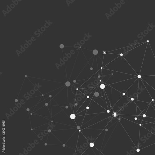 Abtract background with connected line and dots