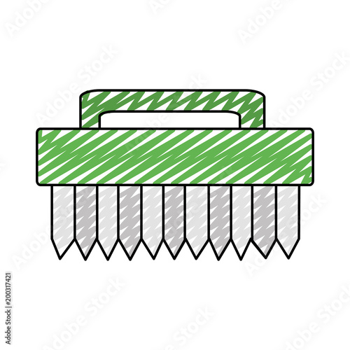 doodle laundry brush object to wash housework