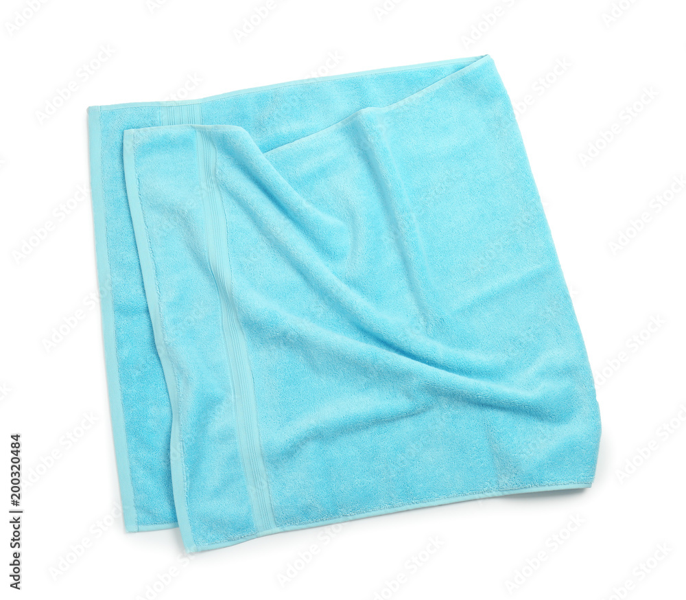 Clean soft towel on white background