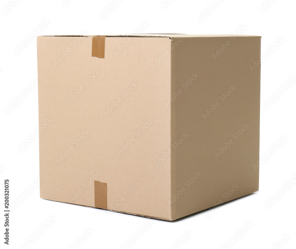 Cardboard box on white background Cardboard box on white background