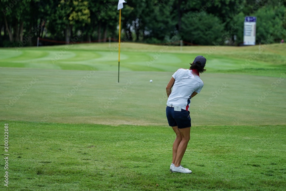 Fototapeta premium Golf is a sport that requires serious training.