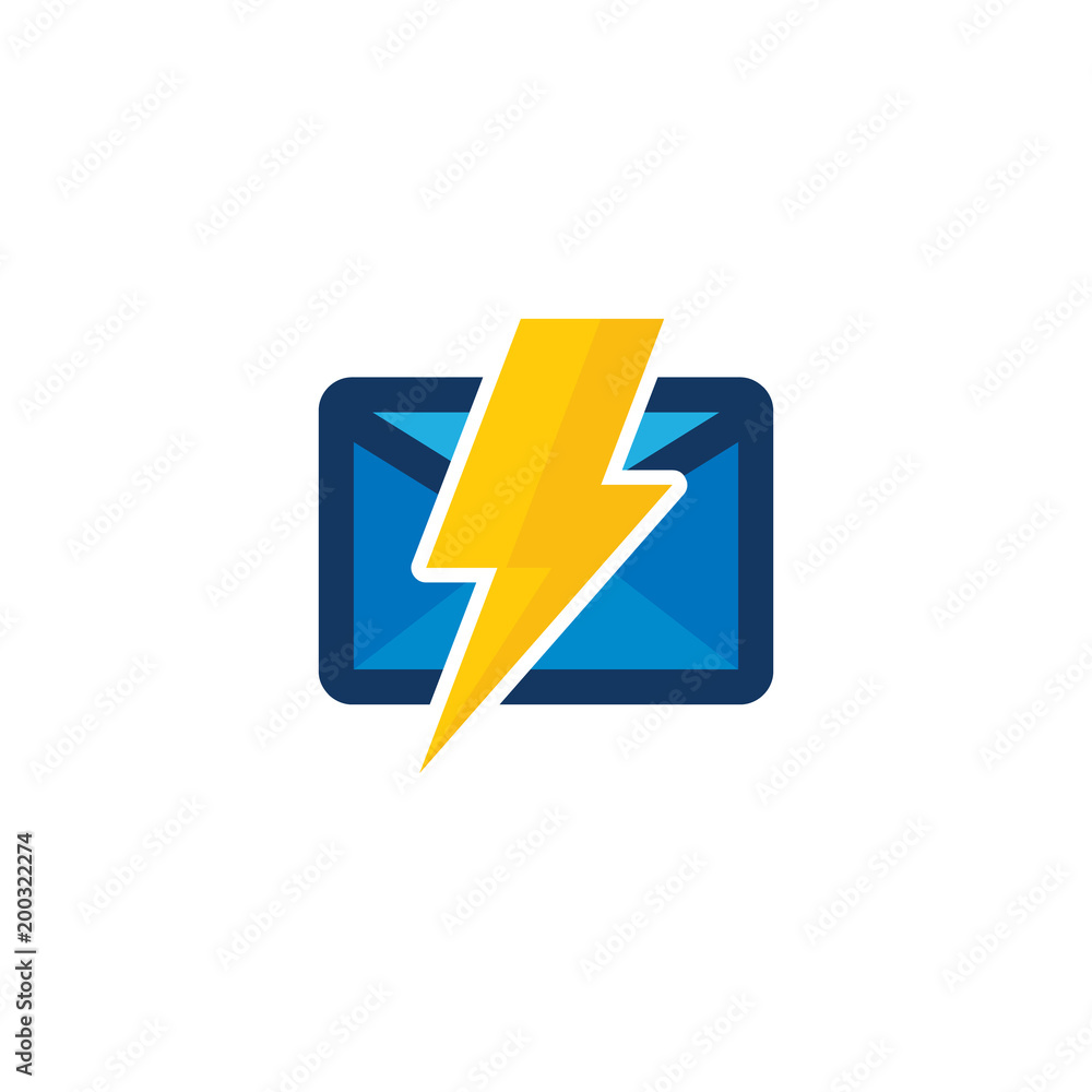 Power Mail Logo Icon Design Power Mail Logo Icon Design