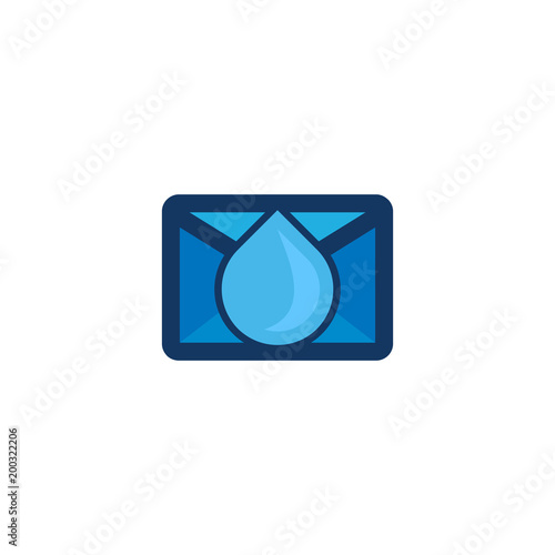 Water Mail Logo Icon Design