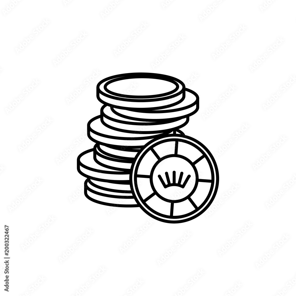 stack of game chips icon. Element of casino for mobile concept and web apps. Thin line icon for website design and development, app development. Premium icon stack of game chips icon. Element of casino for mobile concept and web apps. Thin line icon for website design and development, app development. Premium icon