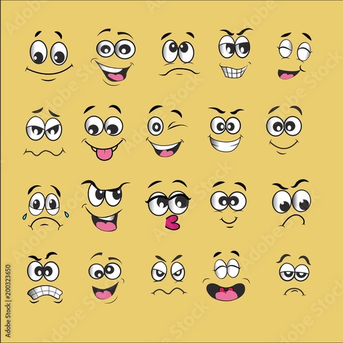 emotion set, emoji set, vector illustration