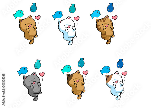 お魚みつけた猫