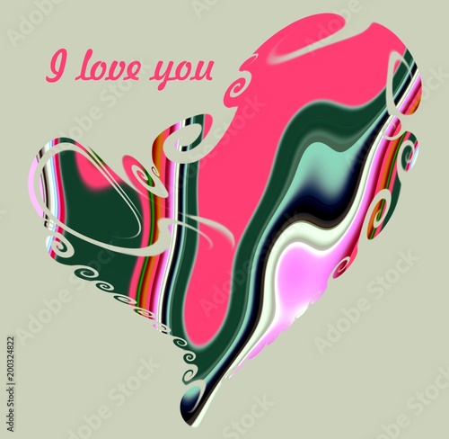 Heart and love greetings, illustration