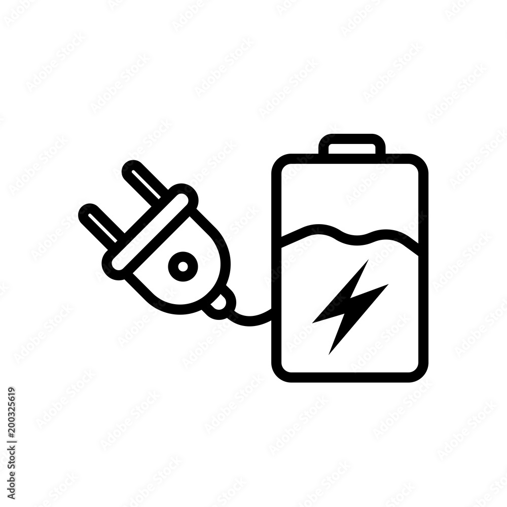 Battery icon isolated on white background Battery icon isolated on white background