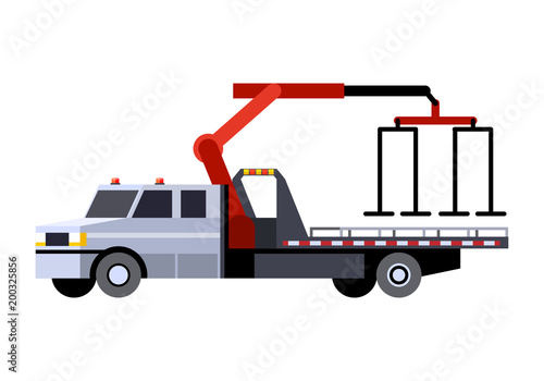 Obraz na plátně Medium duty car hauler truck vehicle icon