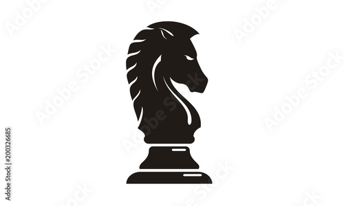 Photographie Black Chess Knight Horse silhouette logo design