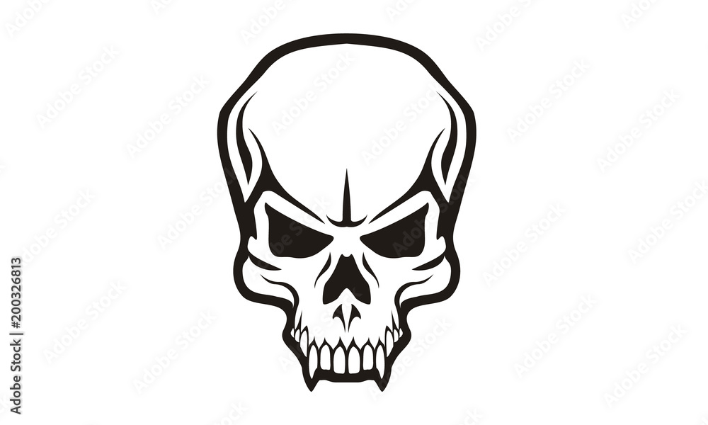 Scary Tattoo Skull Skeleton Horror logo design inspiration