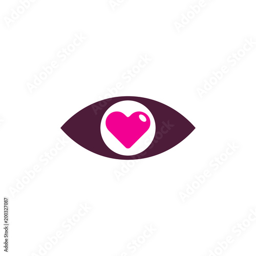 Vision Love Logo Icon Design