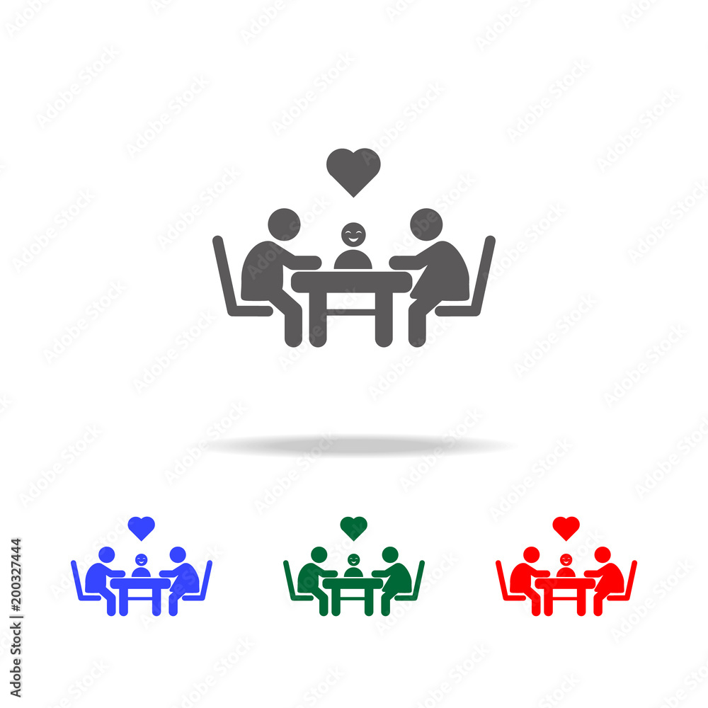 family sitting at a table with love and hearts icon. Elements of family multi colored icons. Premium quality graphic design icon family sitting at a table with love and hearts icon. Elements of family multi colored icons. Premium quality graphic design icon