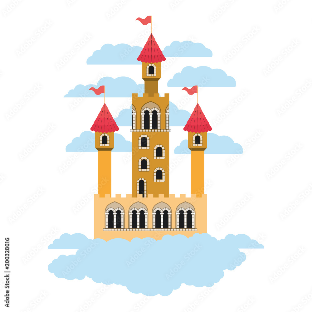 Fototapeta premium medieval castle on the sky