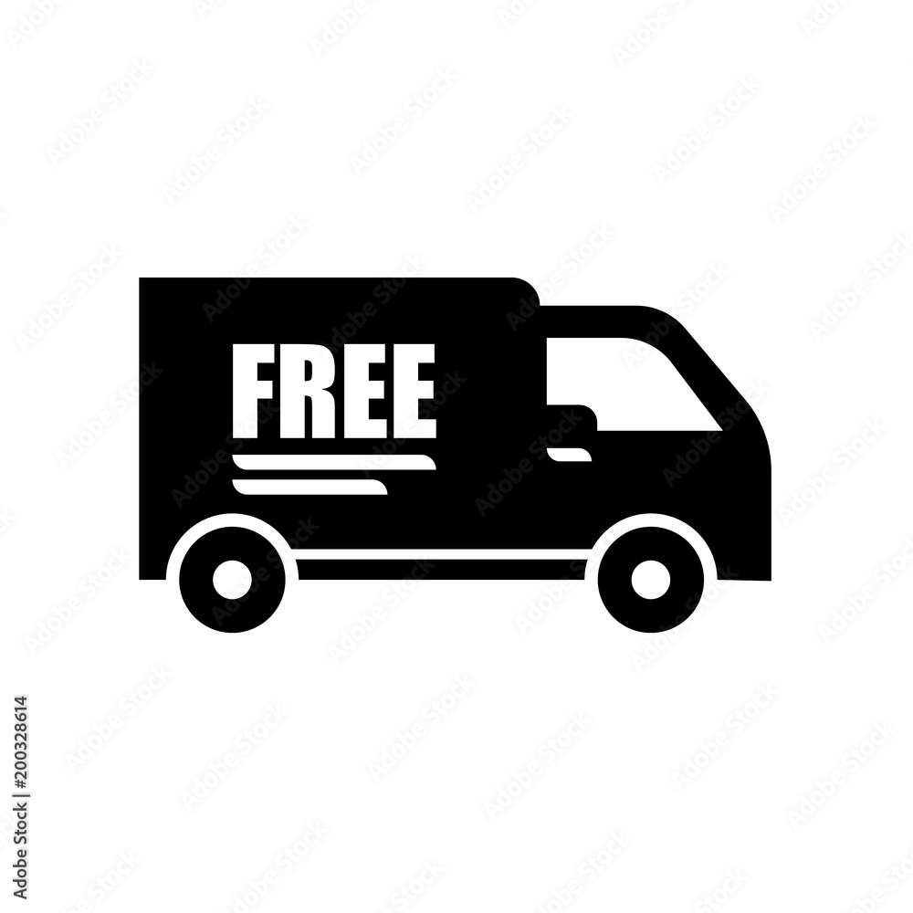 Free delivery truck icon isolated on white background Free delivery truck icon isolated on white background