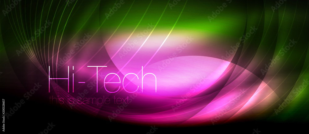 Glossy light effect neon glowing waves, shiny lights Glossy light effect neon glowing waves, shiny lights
