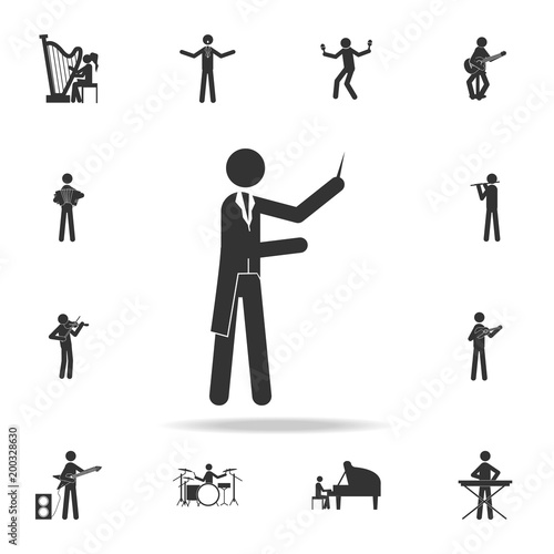 Symphony conductor icon. Detailed set of music icons. Premium quality graphic design. One of the collection icons for websites; web design; mobile app