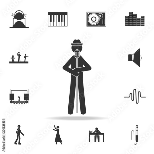 jazz singer icon. Detailed set of music icons. Premium quality graphic design. One of the collection icons for websites; web design; mobile app