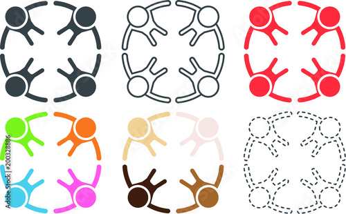 A circle of people set
