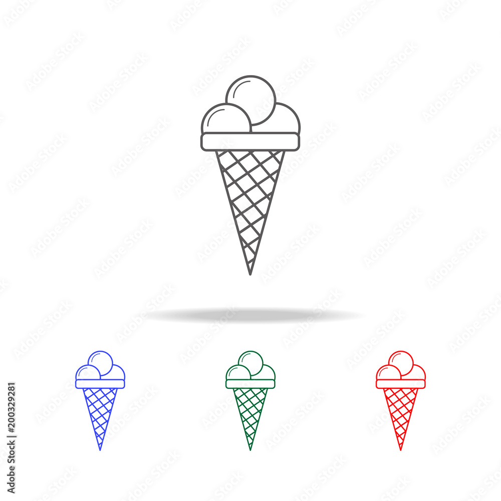 Ice cream icon. Elements of fast food multi colored line icons. Premium quality graphic design icon. Simple icon for websites, web design, mobile app, info graphics Ice cream icon. Elements of fast food multi colored line icons. Premium quality graphic design icon. Simple icon for websites, web design, mobile app, info graphics