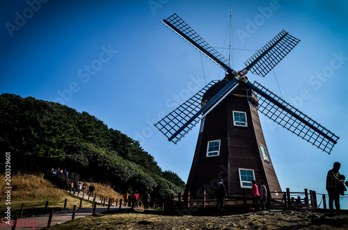 WINDMILL.. WINDY HILL.. GEOJE ISLAND.. SOUTH KOREA photo