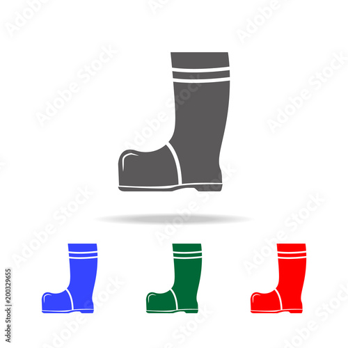 Fire rubber boots icon. Elements of firefighter multi colored icons. Premium quality graphic design icon. Simple icon for websites, web design, mobile app, info graphics photo