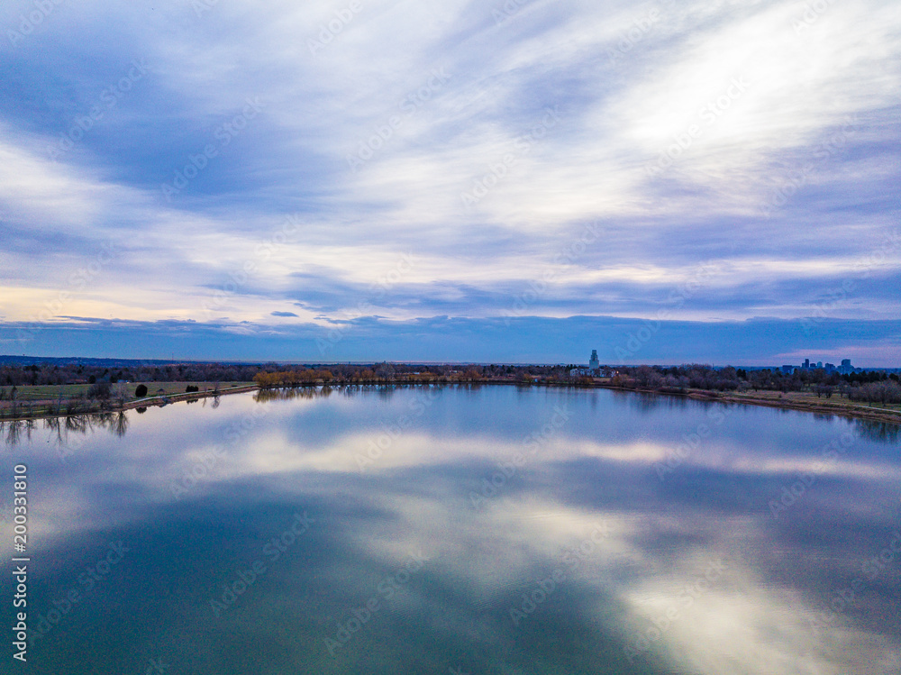 Drone Sunrise in Denver, Colorado Drone Sunrise in Denver, Colorado