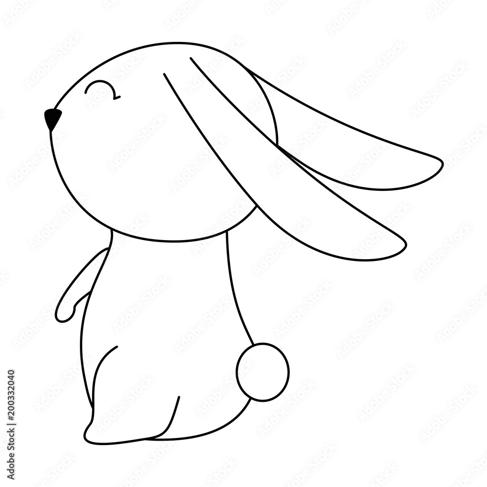 cute rabbit easter celebration vector illustration design