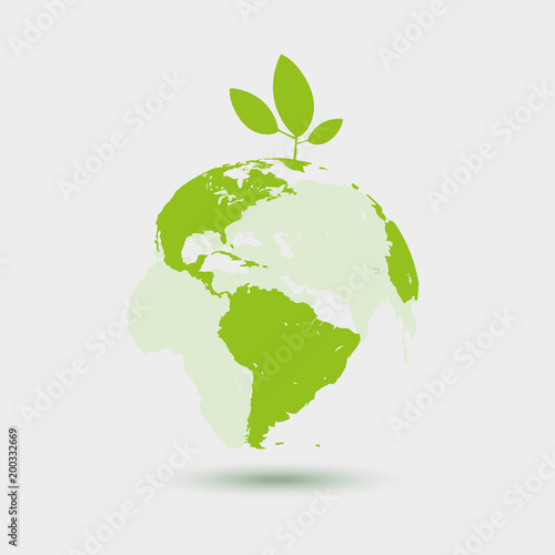Happy Earth day greeting card. Vector.