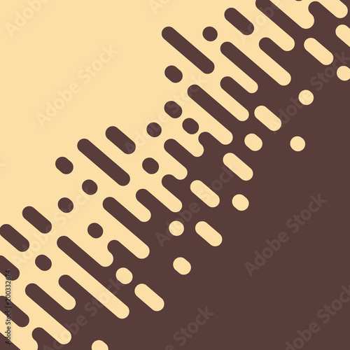 Abstract brown rounded lines halftone transition. Vector.