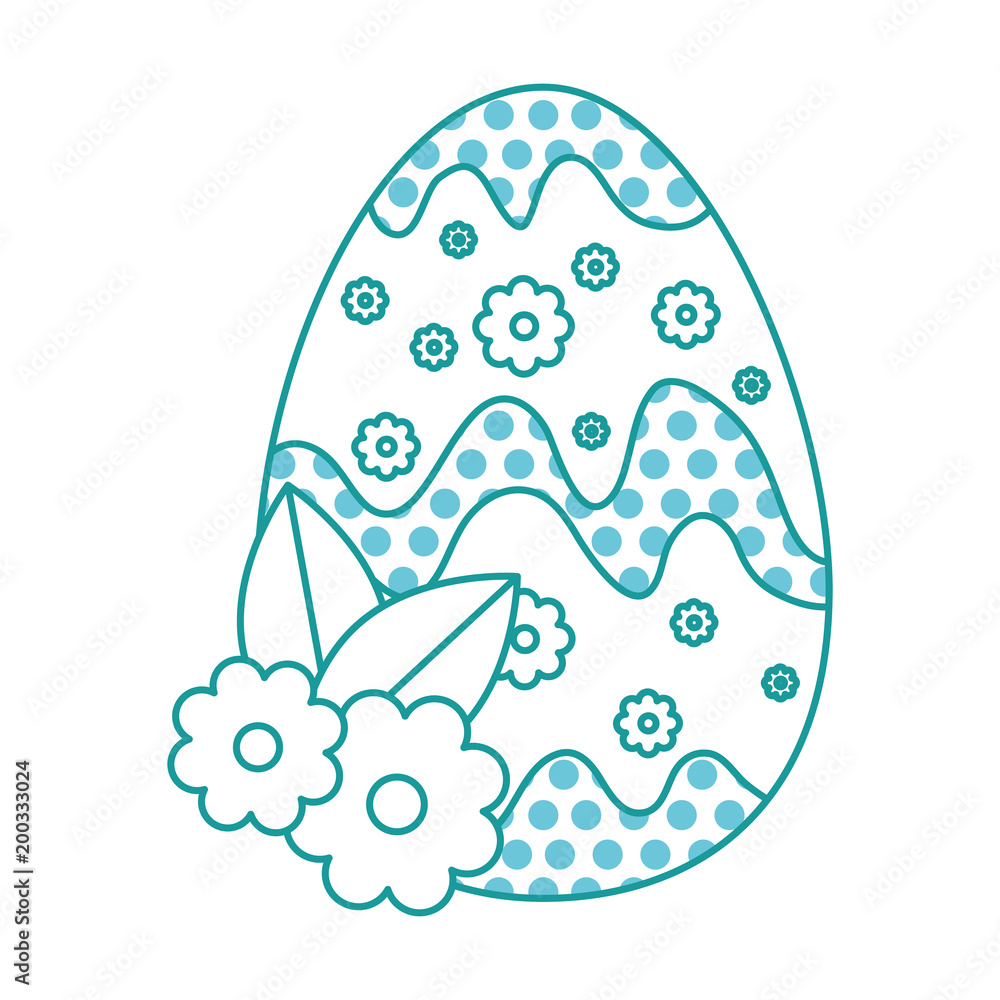 painted easter egg with floral decoration vector illustration design painted easter egg with floral decoration vector illustration design
