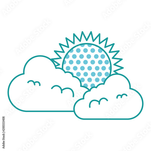 climate cloud with sun vector illustration design