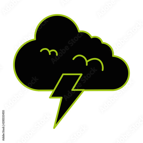 climate cloud with thunder vector illustration design