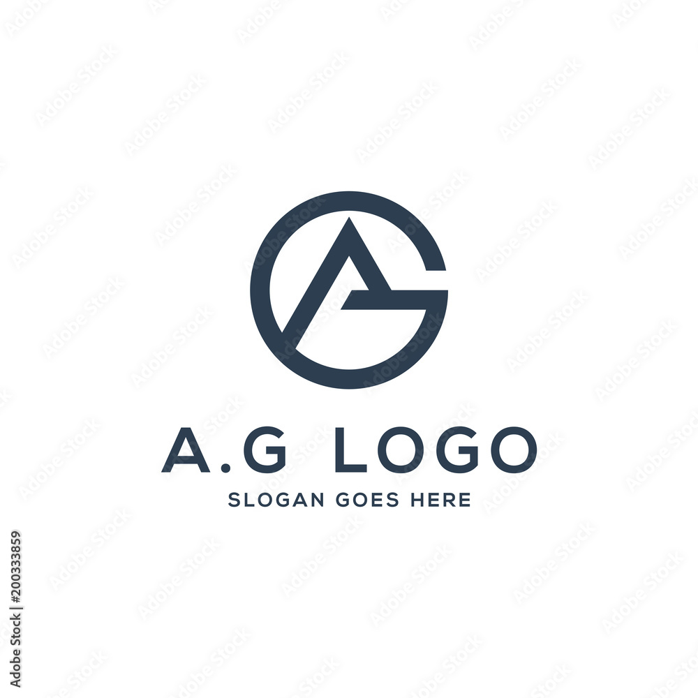 A.G logo template, initial AG vector illustration