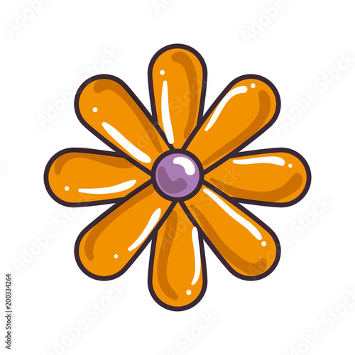 beautiful flower decorative icon vector illustration design