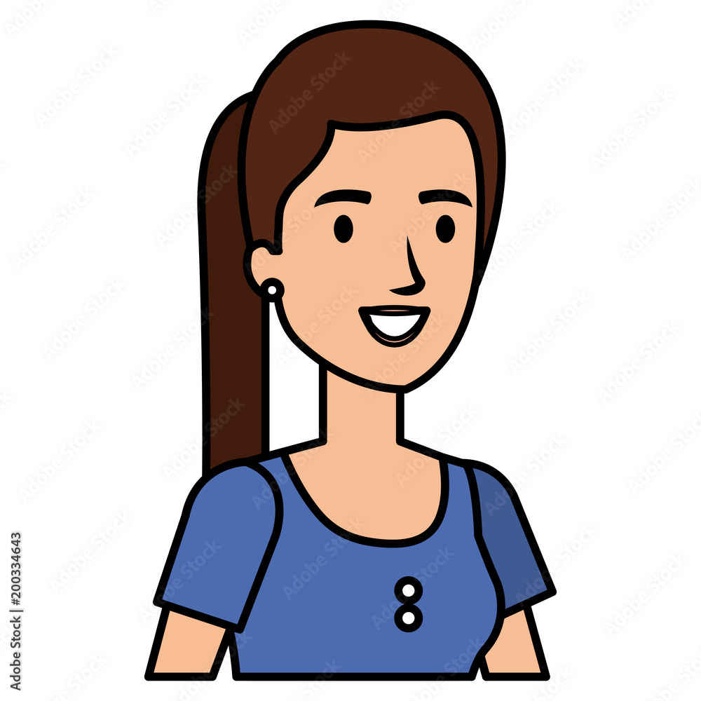 beautiful woman avatar character vector illustration design